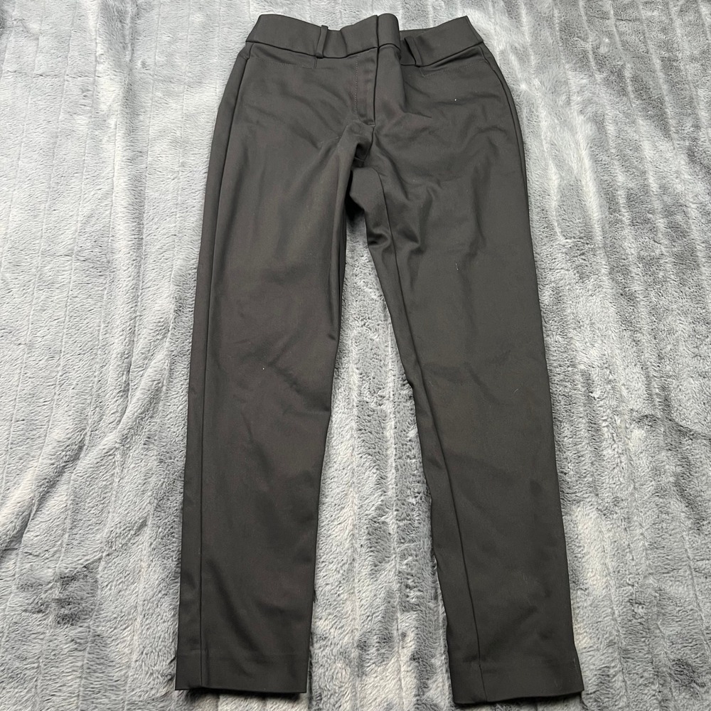 Loft Curvy Skinny Ankle Pants Womens 2 Black Stretch Cotton Blend Trousers 12804